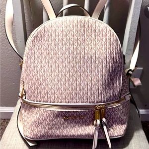 Michael Kors White Monogram Backpack Large